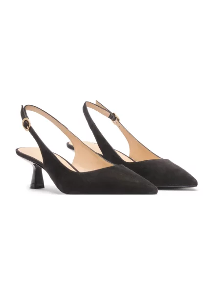 Czółenka Stuart Weitzman z otwartą piętą czarna