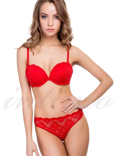 Комплект белья: бюстгальтер push-up gel и трусики бразилиана Vast-Eternal сірі