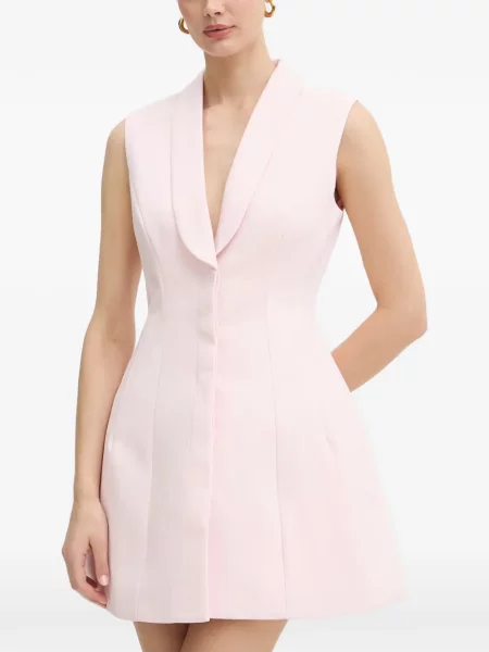 Rochie mini Bardot cu rever roz