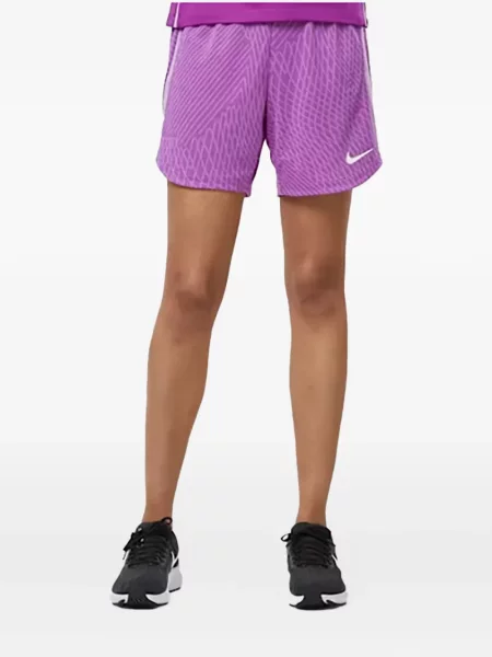 Pantaloni scurți Nike alergare cu talie înaltă în carouri albastru