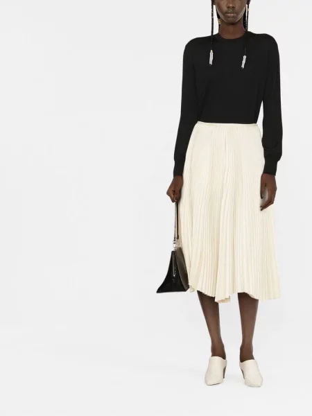 Svetr Jil Sander s kulatým výstřihem černý