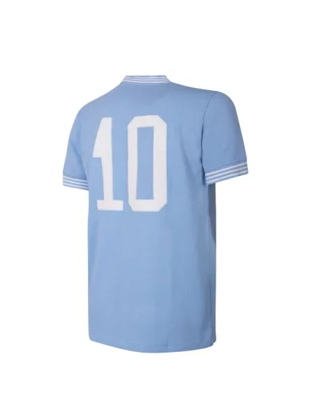 Koszulka retro piłkarska dla dorosłych Maradona x COPA Neapol niebieska