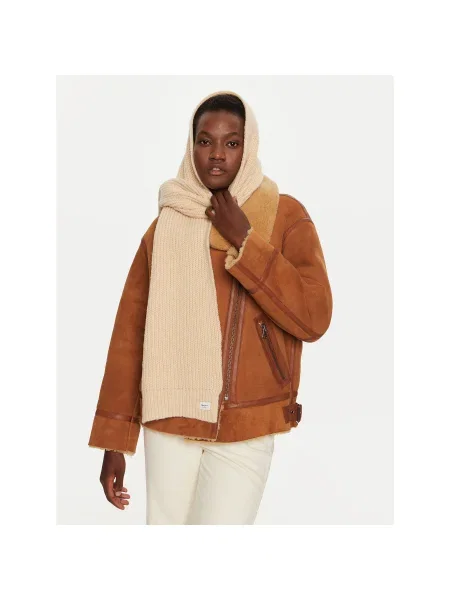 Шал Pepe Jeans WENEBA SCARF дамски с изчистен дизайн бежово