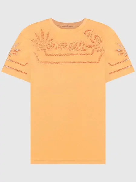 Кружевная футболка Ermanno Scervino оранжевая