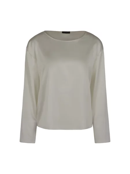 Jedwabny top Emporio Armani biały