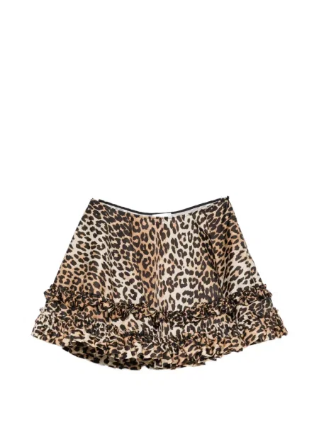 Fusta mini Ganni cu imagine cu model leopard maro