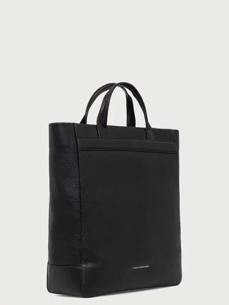 Tommy Hilfiger torba usnjena črna