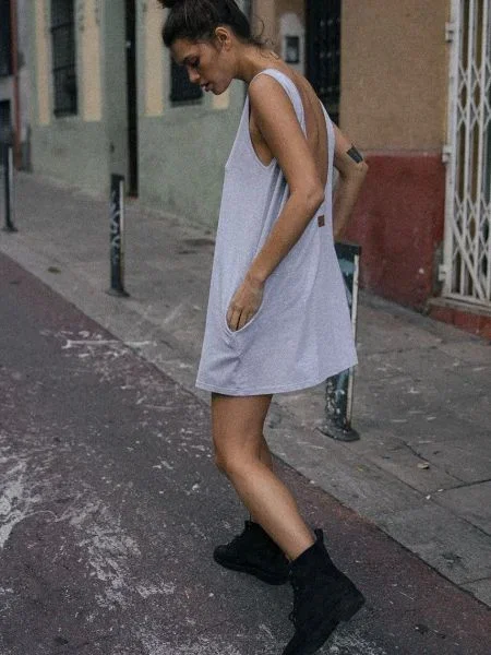 MUUV rochie mini oversize gri