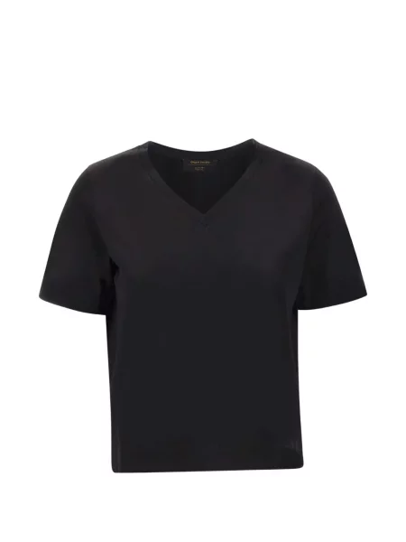 Tricou Gran Sasso cu decolteu în V negru