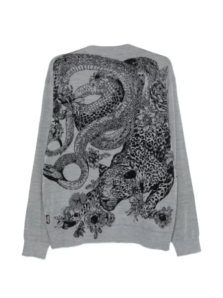 Pulover Just Cavalli cu decolteu rotund gri