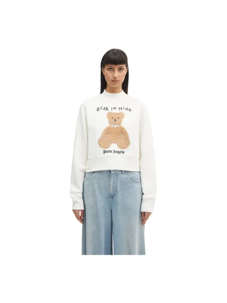 Palm Angels bluza Bear In Mind Crew z aplikacją biały