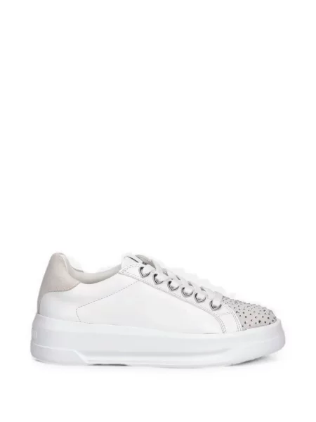 Stras sneakerși Love Moschino alb