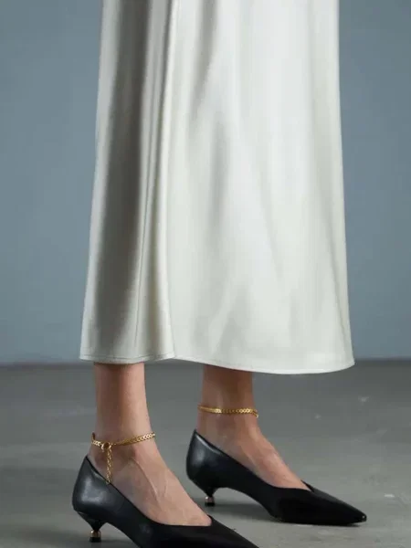 Кожаные туфли Vanda Novak на низком каблуке черные