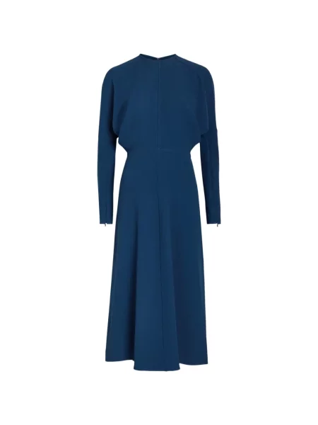 Rochie midi Victoria Beckham evazată albastru