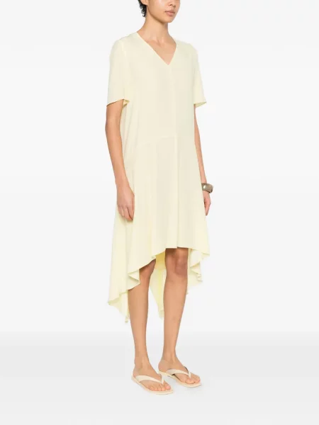 Sukienka Fabiana Filippi asymetryczna drapowana garniturowa żółta