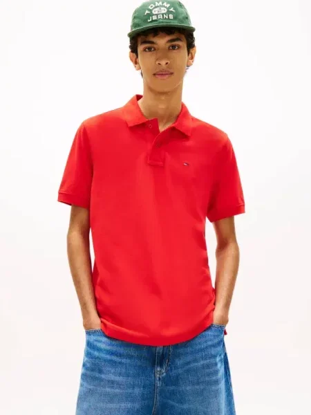 Tricou polo Tommy Jeans roșu