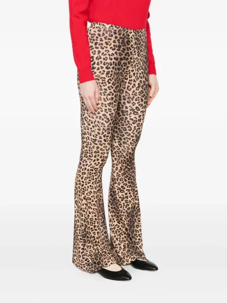 Pantaloni Maje cu imagine cu model leopard maro