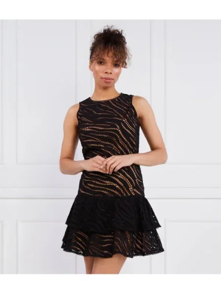 Michael Kors rochie eyelet slvls rfl negru