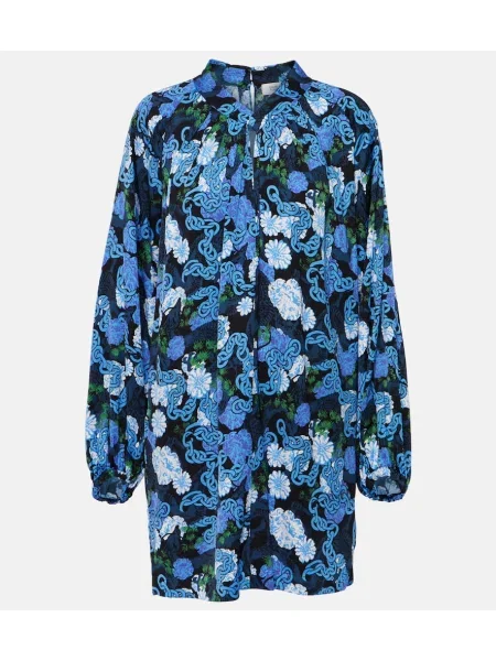 Rochie Diane Von Furstenberg din satin cu imagine albastru