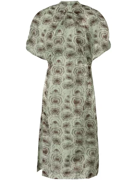 Rochie midi Genny până la genunchi de costum verde