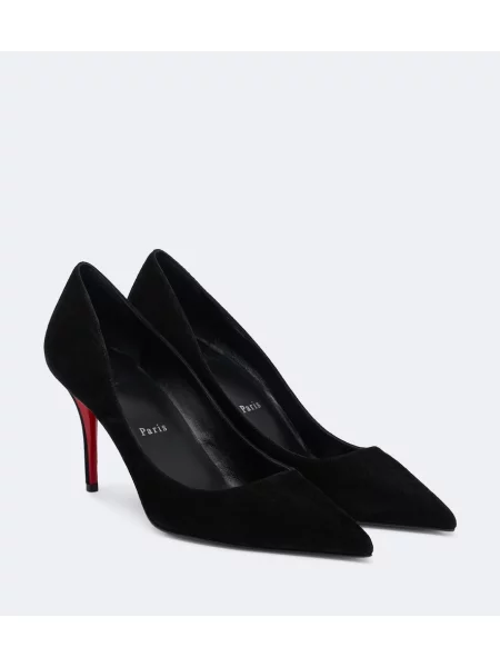 Pantofi cu toc Christian Louboutin din piele de căprioară negru