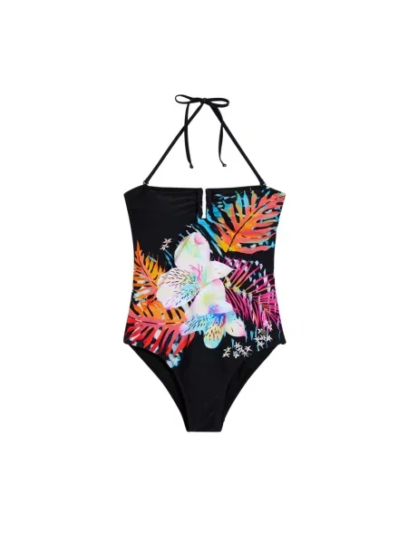 Desigual Jednodijelni kupaći kostim Tropical kraljevsko plava / narančasta / roza crna
