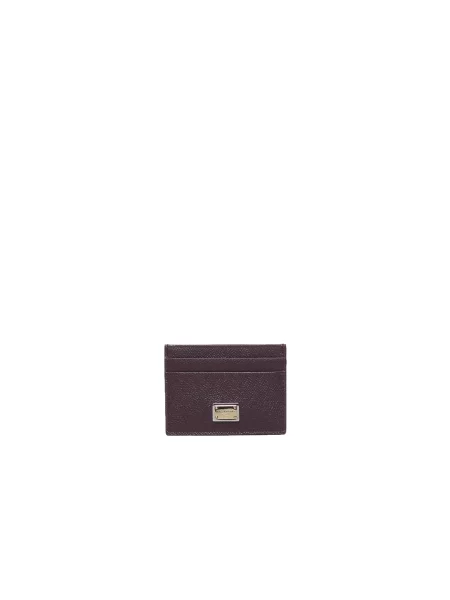 Portfel Dolce And Gabbana skórzany z logo fioletowy