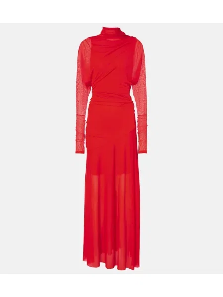 Rochie Proenza Schouler transparente din jerseu roșu