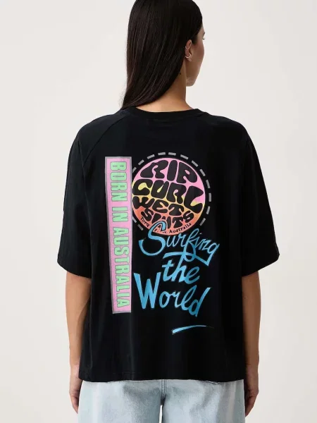 Rip Curl tričko SURF THE WORLD černé