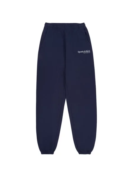 Pantaloni Sporty & Rich alergare cu autograf albastru