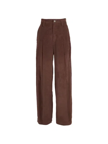 Pantaloni Brunello Cucinelli de catifea cord cu 5 buzunare maro