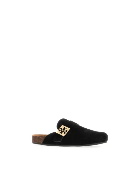 Klapki Tory Burch wełniane czarne