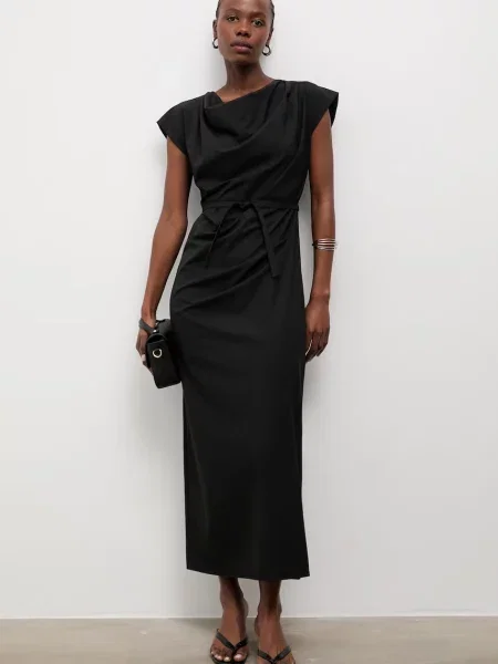 Answear.LAB rochie cu amestec de in negru