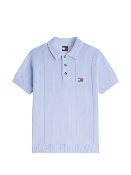 Tricou polo Tommy Hilfiger cu autograf albastru