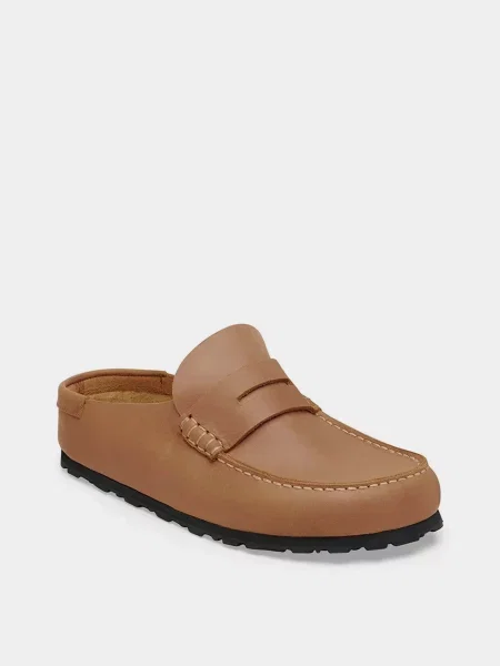 Кожаные мюли Birkenstock коричневые