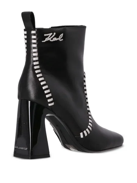 Botine Karl Lagerfeld din piele cu dungi negru