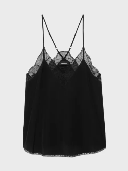 Шелковый топ Zadig&voltaire черный