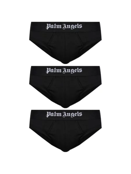 Majtki Palm Angels z logo czarne