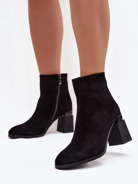 Велурени боти до глезена D&a черно