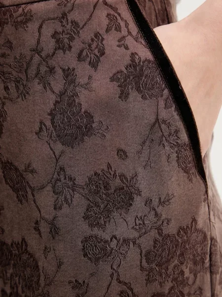 Штани Hoss Intropia прямі висока посадка коричневий