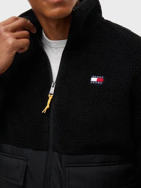 Джинсова куртка Tommy Jeans тедді чорна