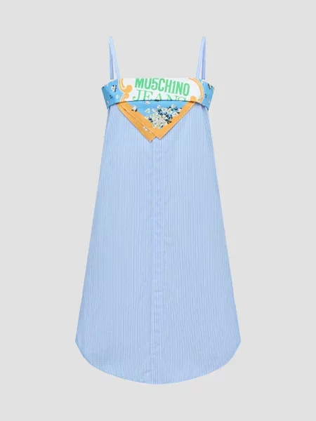 Сарафан Moschino в полоску голубой