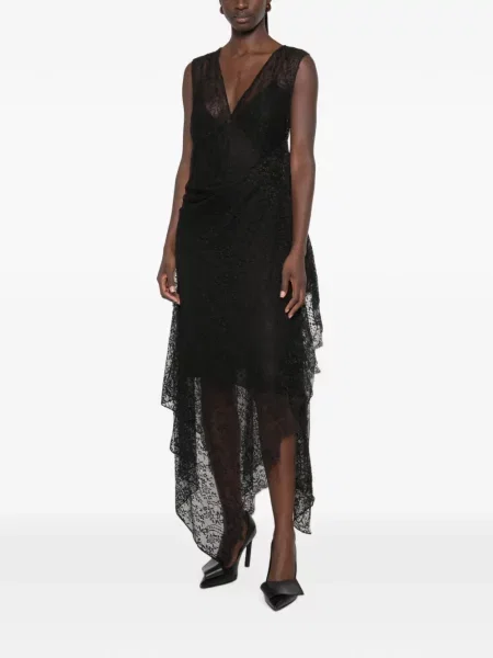 Rochie Fendi asimetrică din dantelă negru