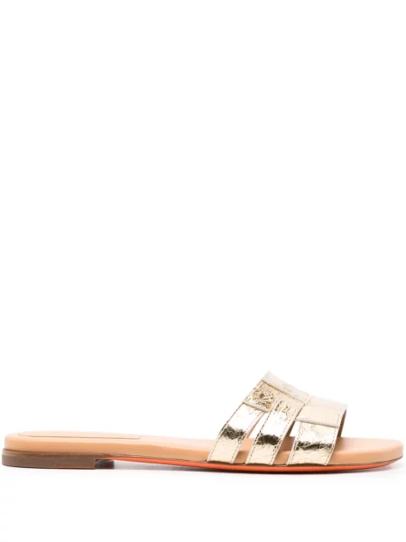 Papuci Santoni fără toc auriu