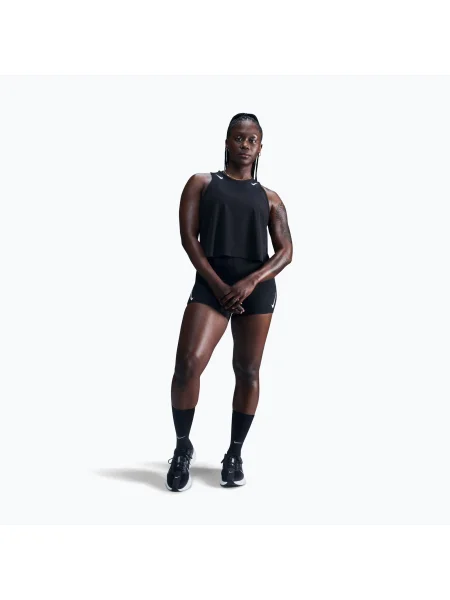 Tricou de alergare pentru femei Nike AeroSwift Dri-Fit ADV Cropped Tank Top black/white alb