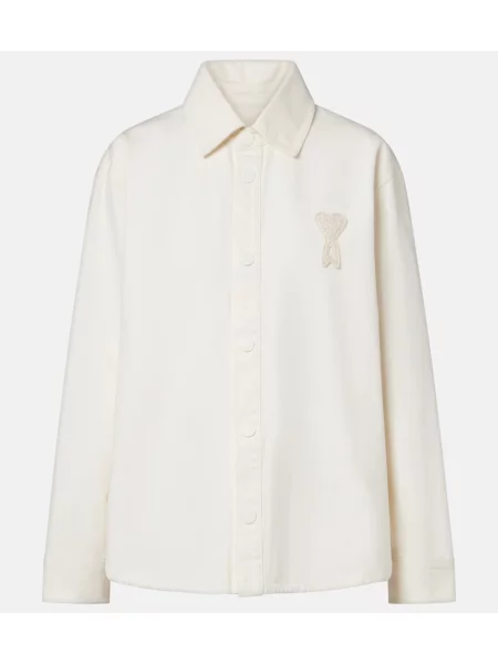 Top Ami Paris din țesătură twill alb