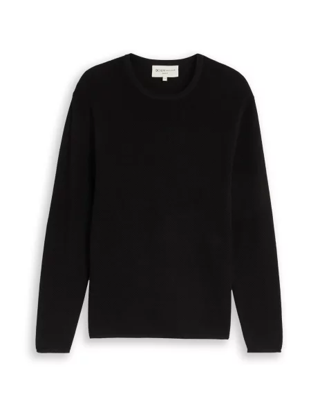 TOM TAILOR DENIM Pulover negru