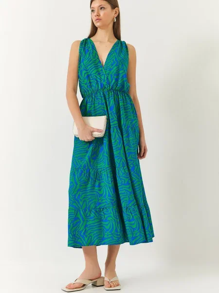 Bianco Lucci Rochie de vară regal / verde albastru