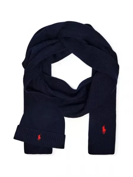 POLO RALPH LAUREN De lână șal + căciulă