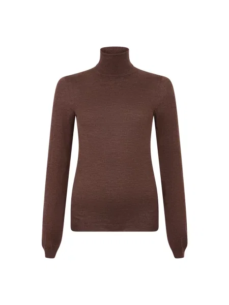 Sweter z golfem Maison Margiela wełniany brązowy